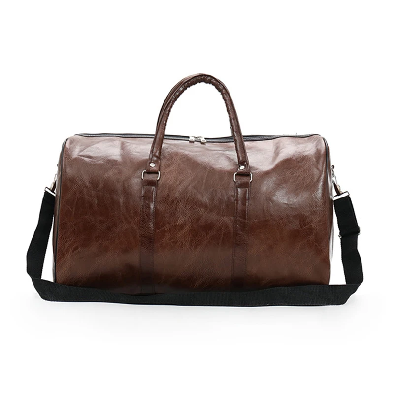 Dark Brown WOBAG Модная Портативная Женская дорожная сумка из искусственной кожи, Большая вместительная водонепроницаемая сумка для багажа на короткие расстояния, мужская спортивная сумка для фитнеса - Цвет: Dark Brown