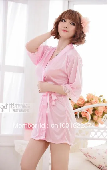 Sexy Lingerie Pink Lace Dress+G String one size S8513 Sleepwear Underwear Uniform Kimono Costume | Тематическая одежда и