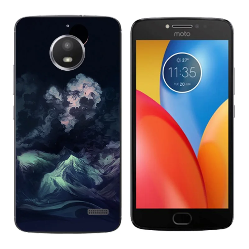 Чехлы для Motorola Moto E4 с золотой печатью 5 0 "силиконовый телефон XT1766 XT1763 чехол E