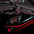 Универсальный Автомобильный интерьер, светодиодный ная декоративная проволочная лента, атмосфера, неоновый холодсветильник, красный, с контактором питания и Драйвером