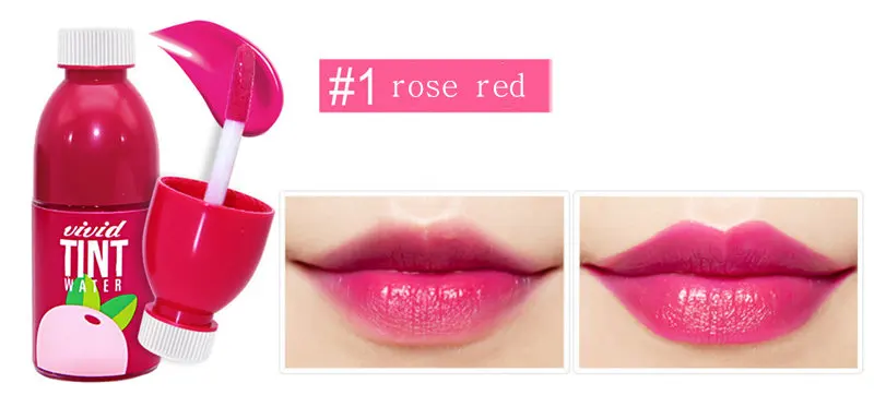 01 rose red NOVO Яркий оттенок для губ вода фруктовый окраска губ блеск для губ антипригарная чашка жидкая помада 24H длительный срок - Цвет: 01 rose red