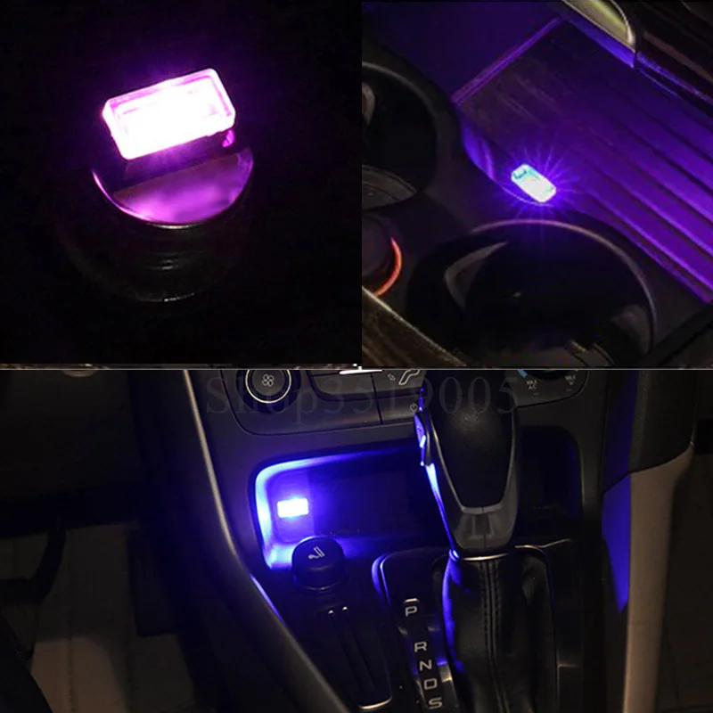 Автомобильный Стайлинг держатель для чашки коробка хранения USB Свет Аксессуары