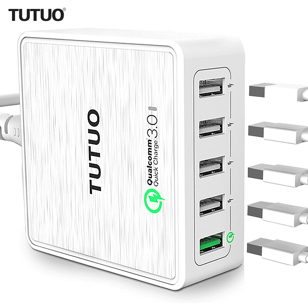 TUTUO Quick Charge 3 0 мобильный телефон зарядное устройство с 5 портами быстрая зарядка USB
