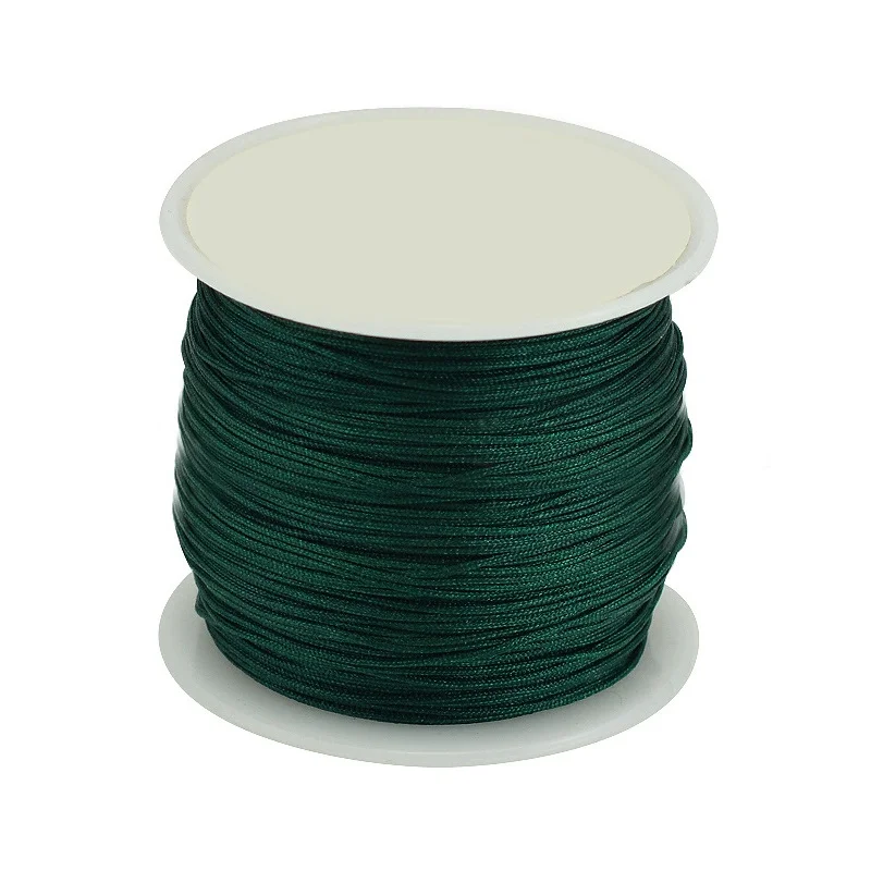 Dark Green 1 шт. DIY 0,8 мм тонкая Нефритовая линия неэластичные ручные линии Тонкая Красная Нить оплетка китайский узел одежда рыжие волнистые линии шитья - Цвет: Dark Green