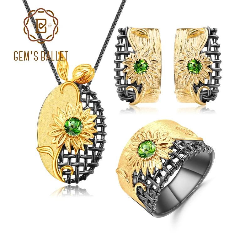 Набор украшений для женщин GEM'S набор из серебра 925 пробы с подвеской в виде