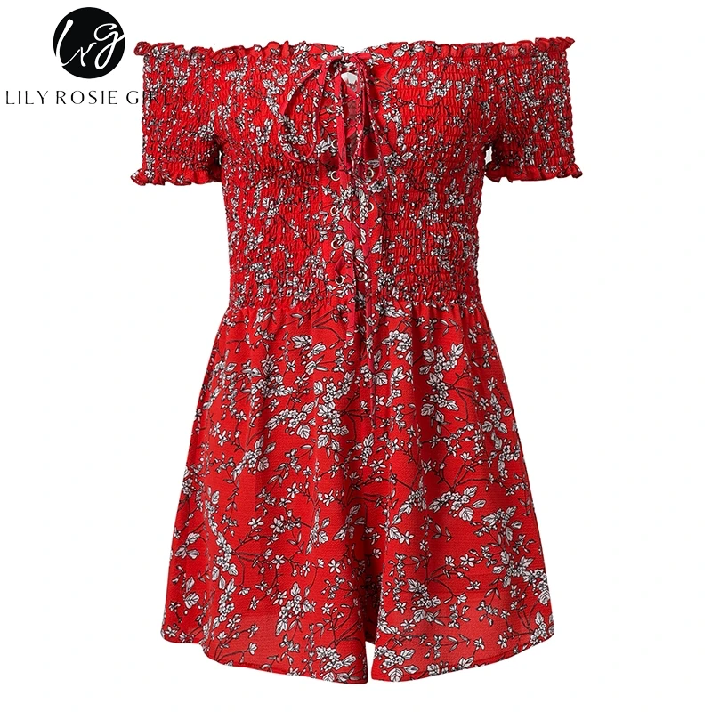 Lily Rosie/пляжный Летний комбинезон без бретелек для девочек короткий с рюшами и