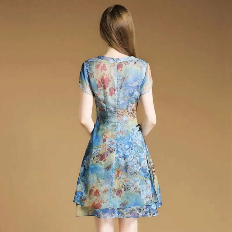 2017 летний новый большой размер женщин талия была тонкой короткими рукавами