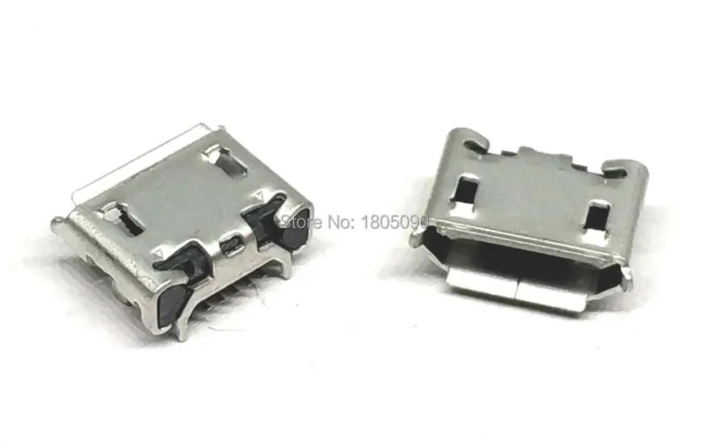 50 шт. микро USB 5pin Джек Бык Рог 5 9 мм четыре ножки гнездо Короткая игла мини