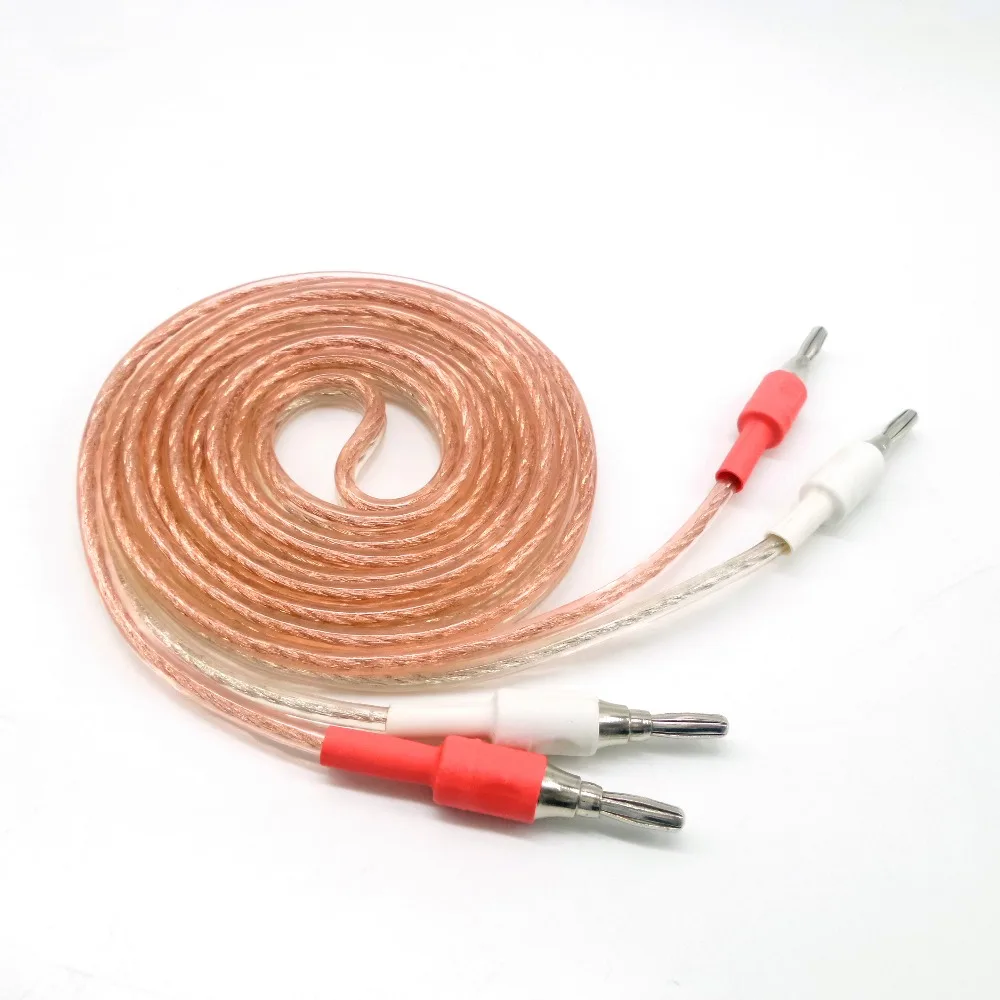 

2pcs oxygen-free copper 99.99% audio Amplifier Wire Banana plugs Line 1.5m 2m 3m 5m Stereo Speaker Cable Audio / video cable