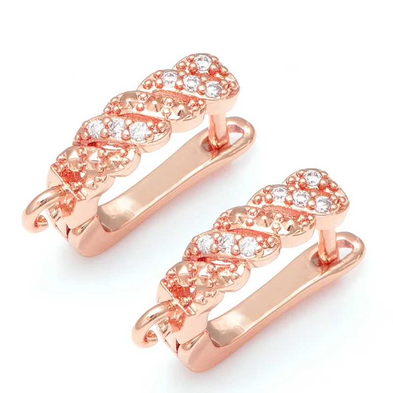 rose gold 4 цвета серьги Крючки ручной работы Женские Висячие серьги аксессуары для ювелирных изделий маркировка модные серьги сделай сам - Цвет: rose gold