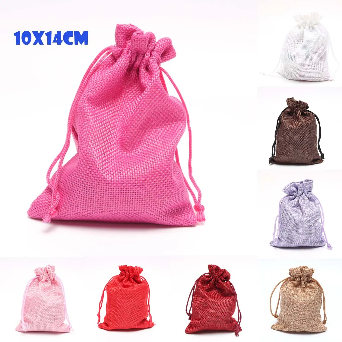 10 шт./партия 8 цветов льняные рождественские подарочные сумки Свадебные мешки