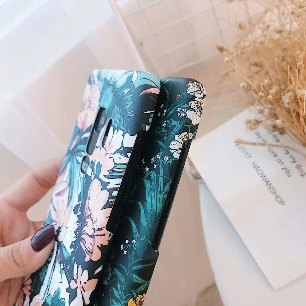 Световой лотоса цветы листья жесткий чехол для телефона samsung Galaxy S9 S8 плюс