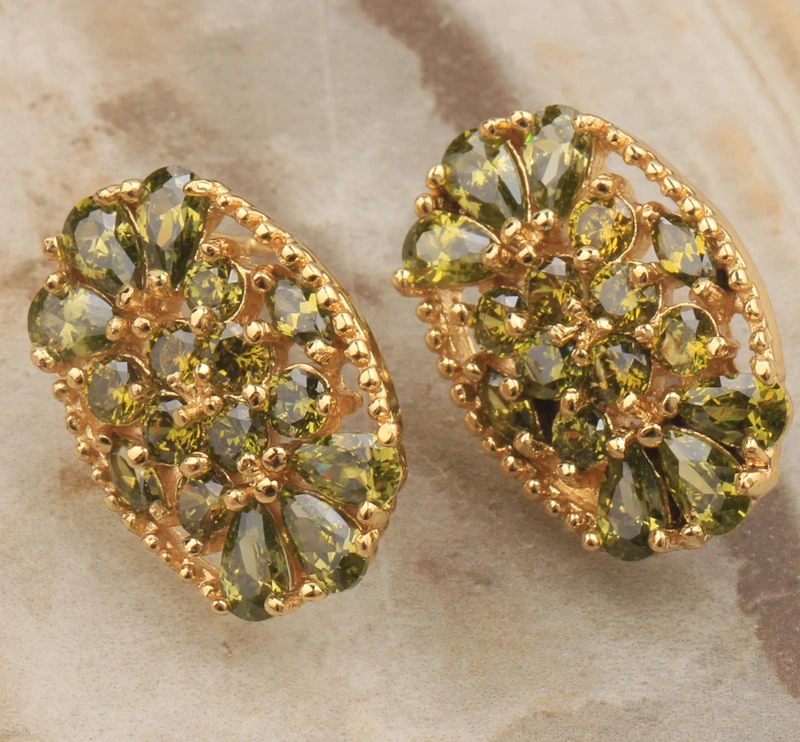 Женские серьги гвоздики в форме зеленой оливы|colorful stud earings|stud earringsstud earrings for women |