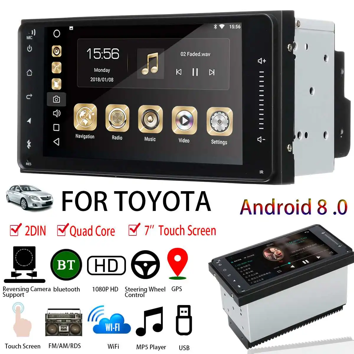 Автомобильный мультимедийный плеер Android 8 1 для VW Golf Polo Seat Toyota Highlander Wifi 4G