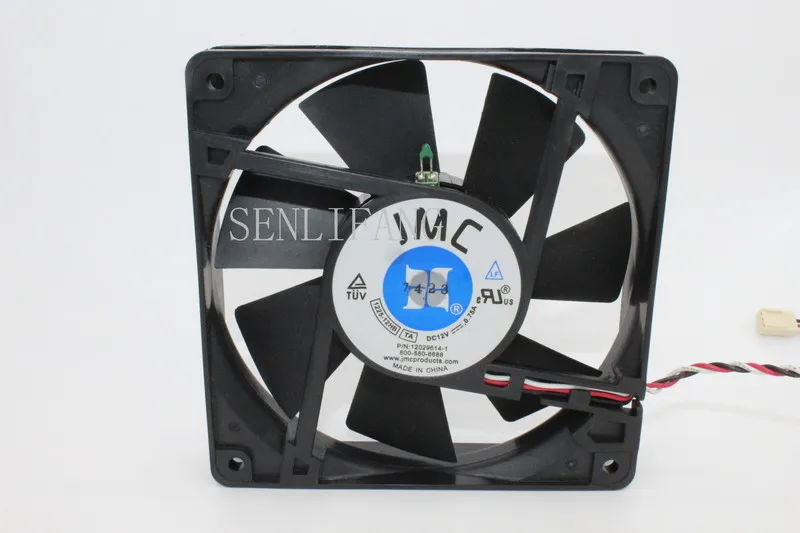 

For JMC 1225-12HB DC 12V 0.75A 120x120x25mm 3-wire Server Square Fan