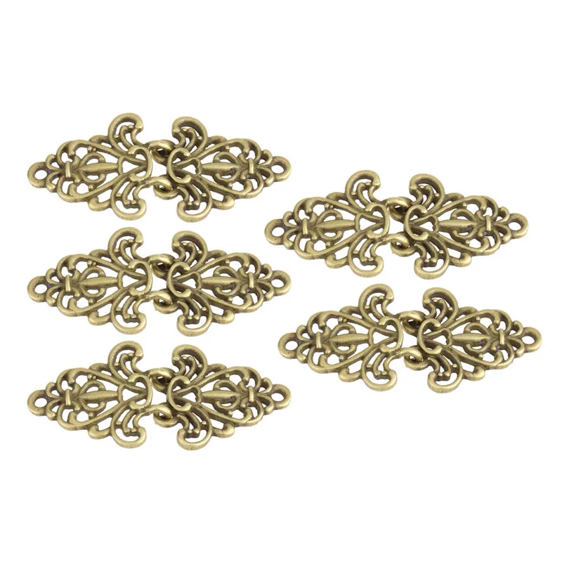 Antique Bronze 5 пар женских декоративных блесток модные костюмы принцессы или плащ Застежка застежки Пришивные Крючки и глаза брошь для кардигана клип - Окраска металла: Antique Bronze