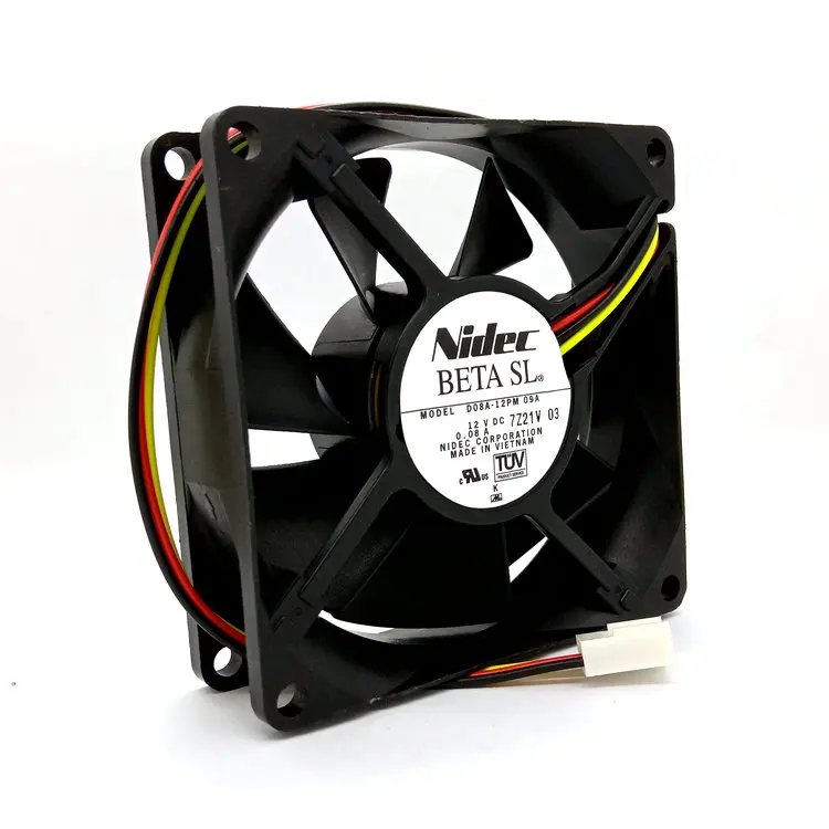 Original for Nidec D08A-12PM 12V 0.08A 8CM 80*80*25MM silent cooling fan | Fans &amp Cooling