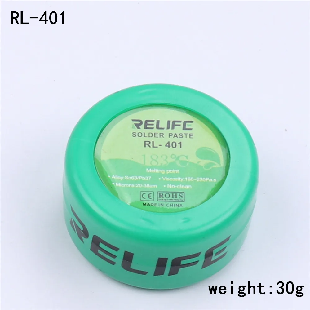 RL-401 30g RELIFE высокое качество флюс паяльной пасты без очистки паяльная PasteRL-400 401 402 RL-403 припой олово Sn63/Pb67 20-38um паяльник - Цвет: RL-401 30g