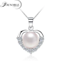 younoble freshwater pearl pendant natural for women925 sterling silver pendant necklace charm girl best friends birthday gift