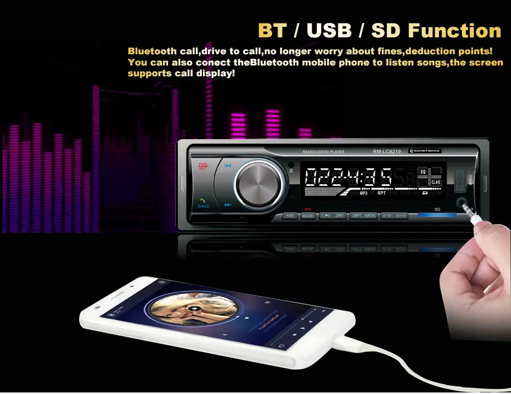 Автомагнитола стерео плеер Bluetooth телефон аудио Авто AUX-IN MP3 FM/AM/USB/1Din/пульт дистанционного управления 12 В 4x45 Вт Универсальный распродажа Новинка
