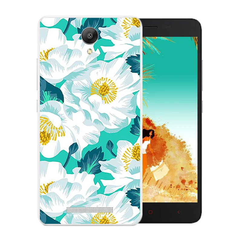 5 дюймов для Xiaomi Redmi Note 2 задняя крышка с цветком прозрачный мягкий ТПУ чехол Pro Prime