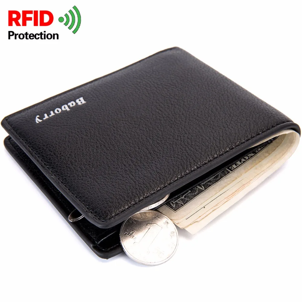 

RFID Theft Protec Coin Bag Zipper Men Wallets Famous Brand Mens Wallet Male Money Purses Wallets New Design Top Men Wallet