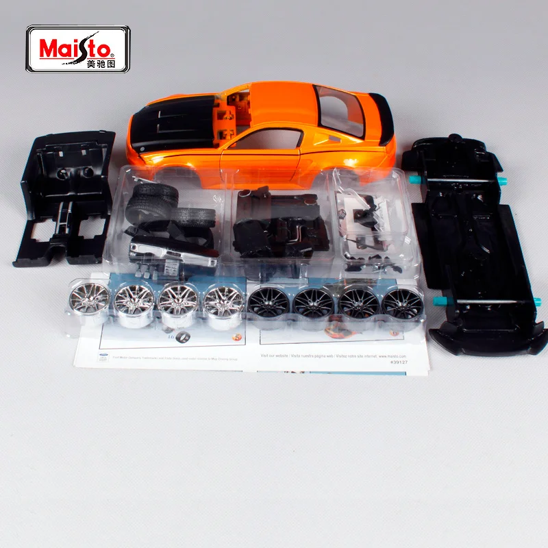 Maisto 1:24 ford mustang Street Racing сборка оранжевого автомобиля литой автомобиль модель литой машины литой под давлением манская модель игрушечной машины для детей 39127