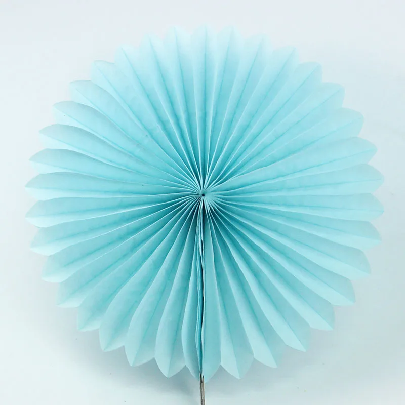 Water Blue 10 см 4 дюйма веера из папиросной бумаги Pinwheels Висячие цветочные бумажные поделки для детского душа день рождения вечеринка Свадьба Рождество украшения - Цвет: Water Blue