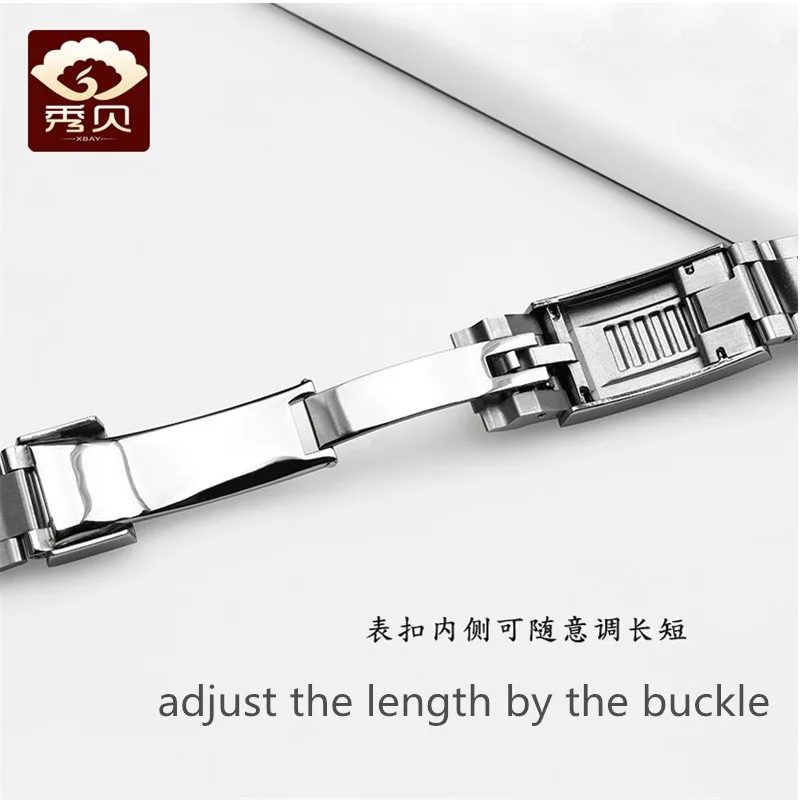 Ремешок для часов нержавеющая сталь 316L серебряный с регулируемой застежкой 20 мм