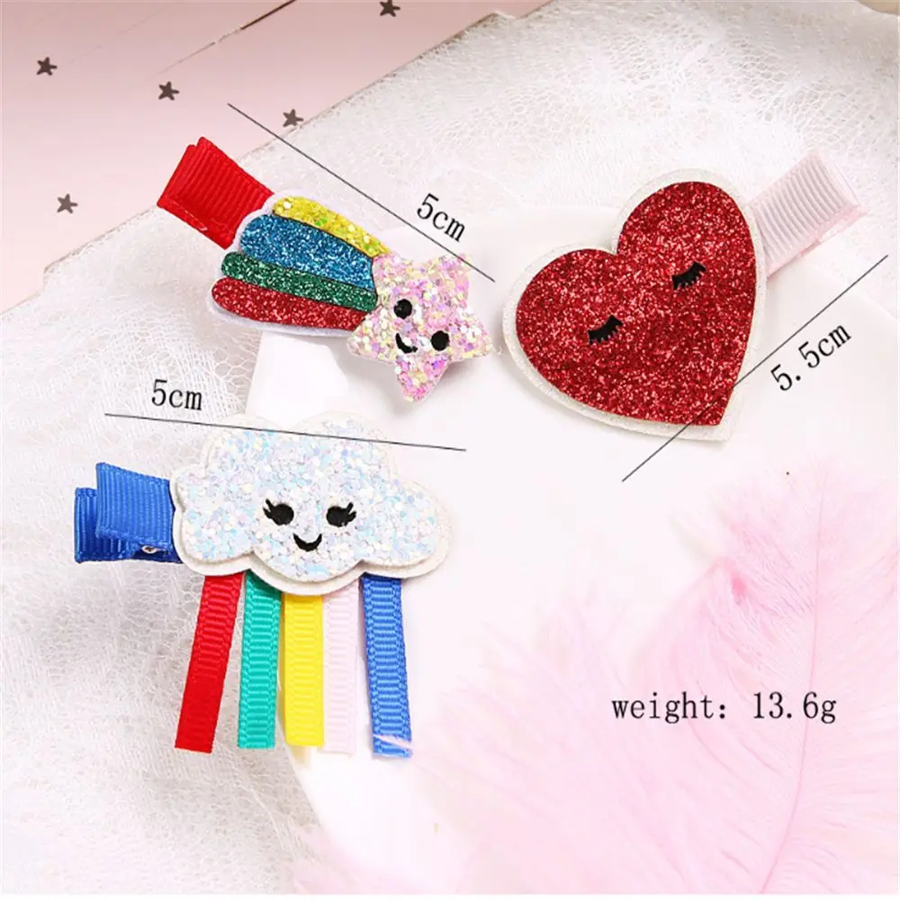 

3pcs/Set Heart Star Unicorn Hippocampus New Fashion Barrettes Cartoon Hairgrip Hair Clips for Children Girls Hair Accessories