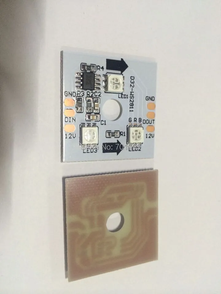 DC12V WS2811 Светодиодная Пиксельная печатная плата 0 72 Вт 3 шт. 5050 SMD RGB светодиодная 32*32