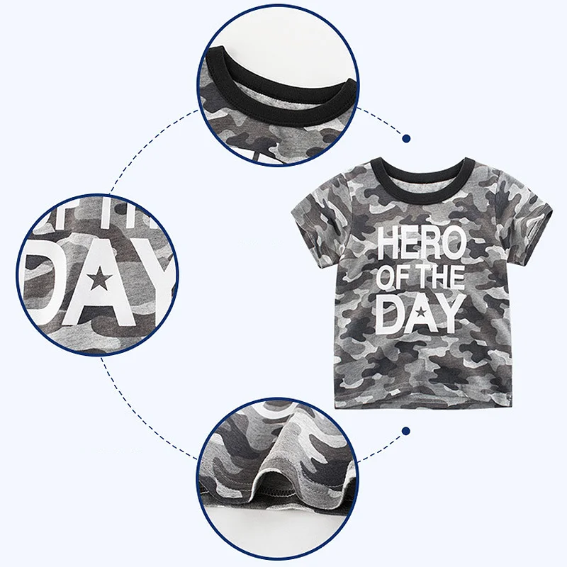 Детская футболка из хлопка с рисунком для мальчиков летние футболки буквенным