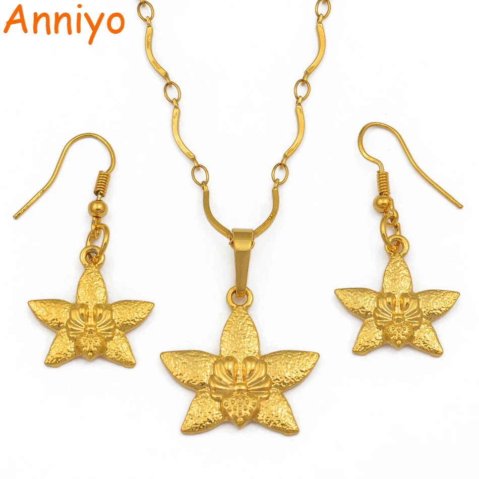 

Anniyo Small Star Pendant Necklaces for Women Girls Papua New Guinea Gold Color Jewellery PNG National Itmes #102006