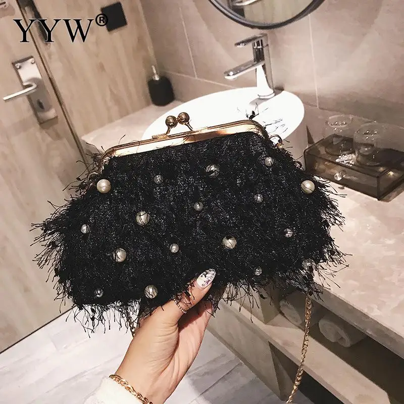 Модный клатч-пельмени YYW 2019 с кисточками для женщин сумка мягкой цепочкой Женская