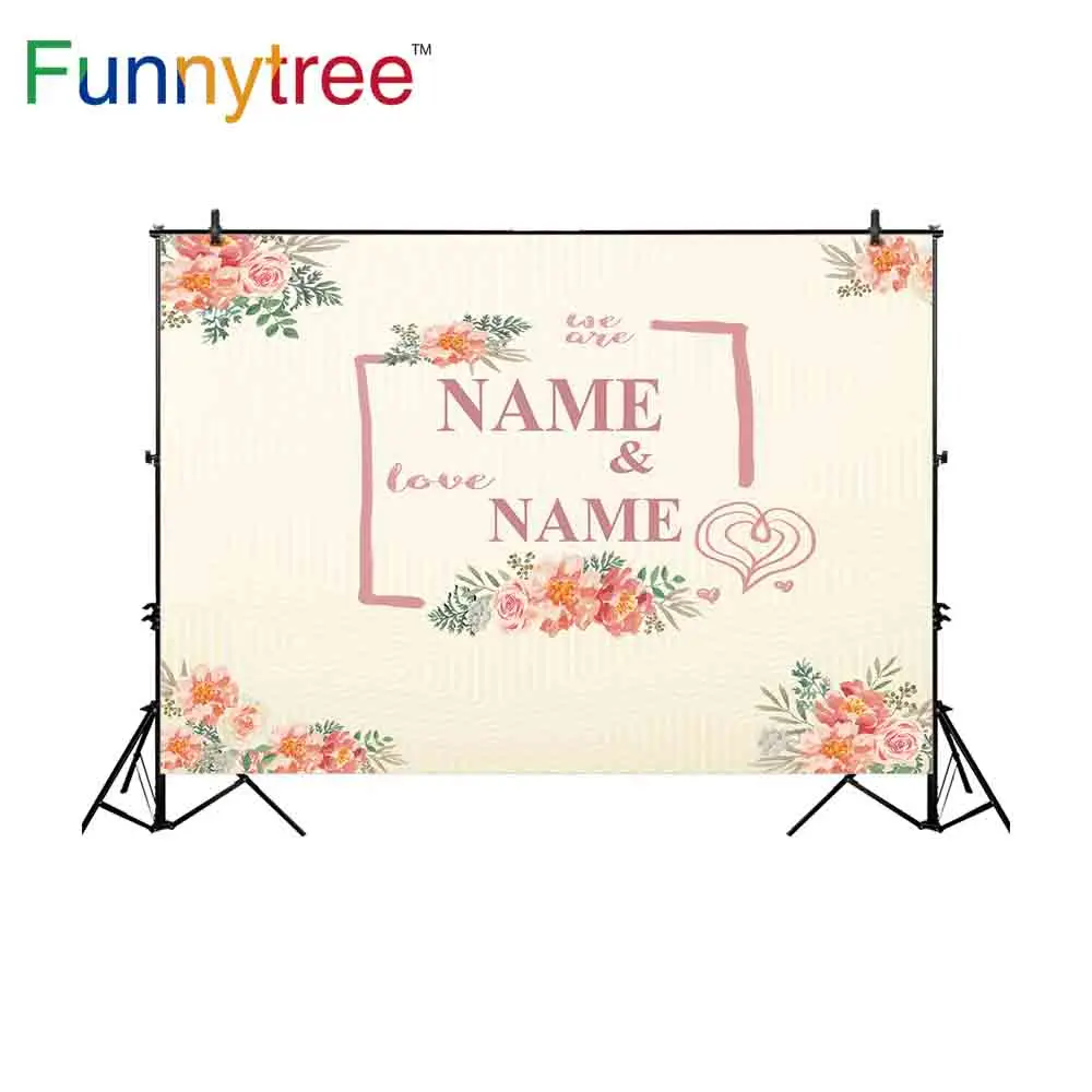 Фон для фотосъемки Funnytree Свадебные идеи цветок сердце Картина маслом love we шаблон