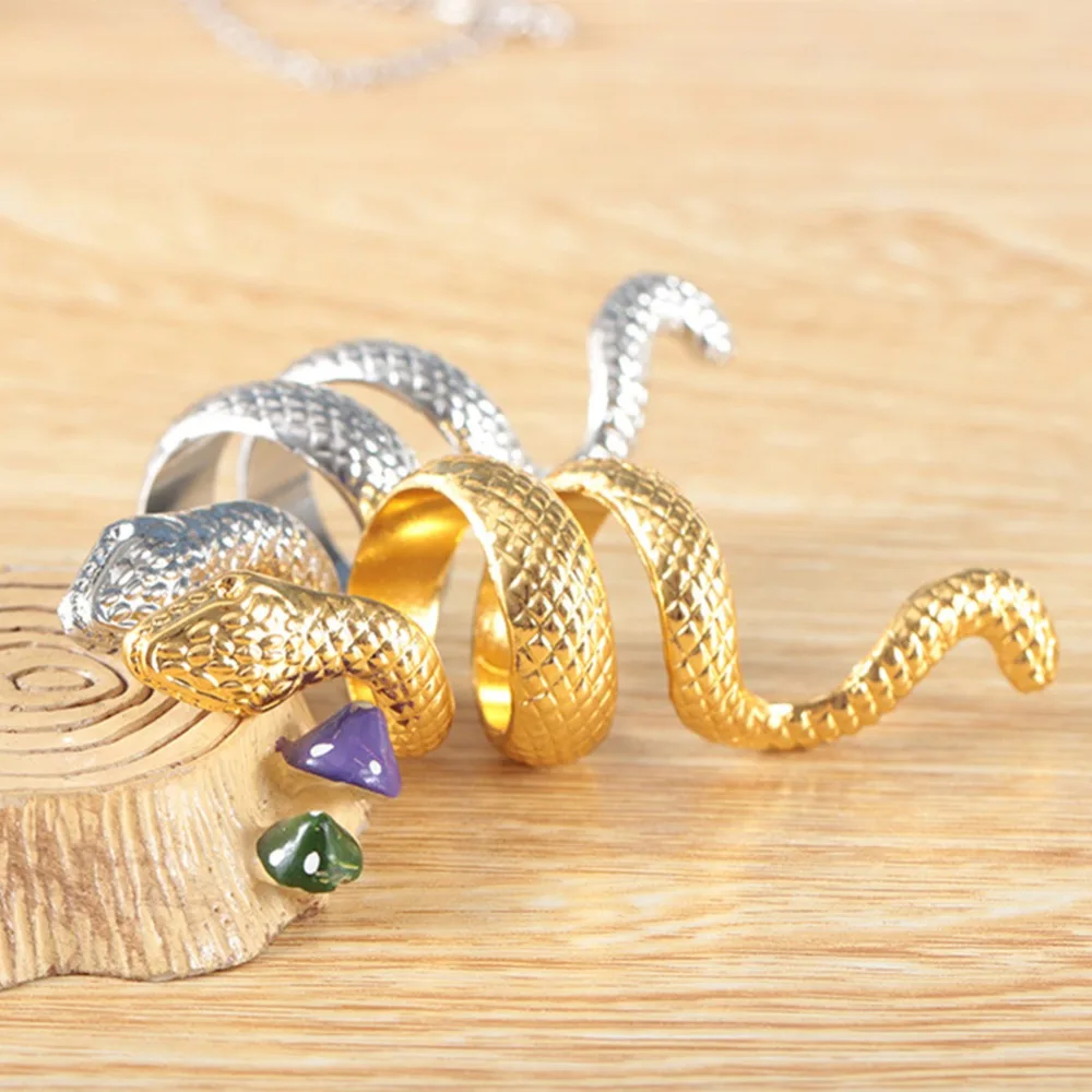Новое поступление модные кольца в виде змеи для мужчин и женщин золотого