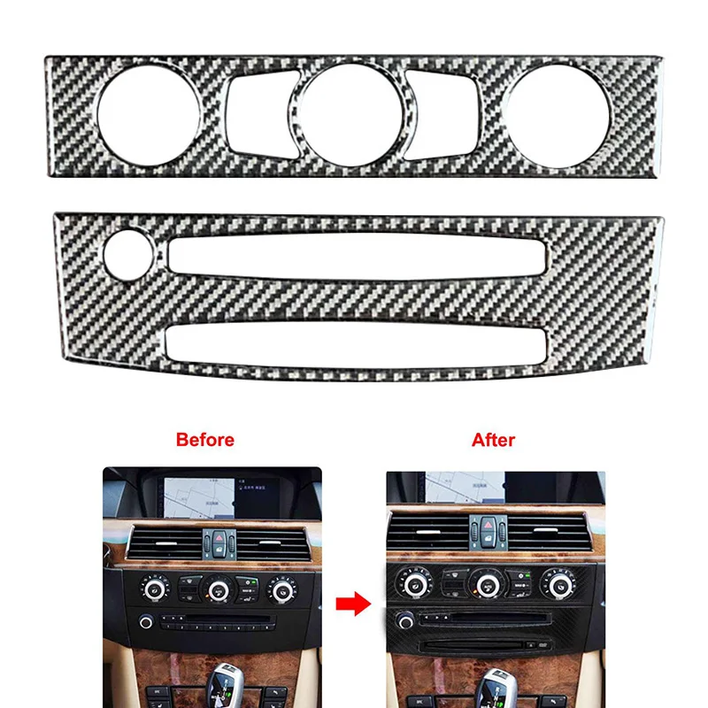 Консоль из углеродного волокна с двойным CD и переменным током отделочная крышка