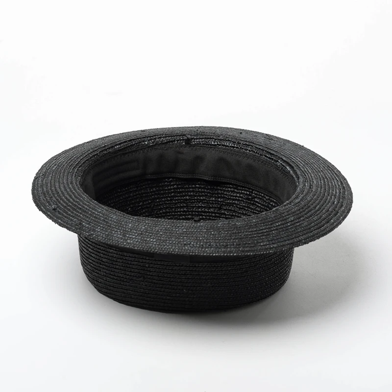 Большая женская соломенная шляпа летняя пляжная шляпы черный 2019 Новый головной