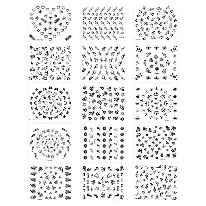 Meet Across 10sheet/pack 3D Embossed Nail Sticker Flower Adhesive DIY Manicure Slider Art Tips Decorations Decals | Красота и