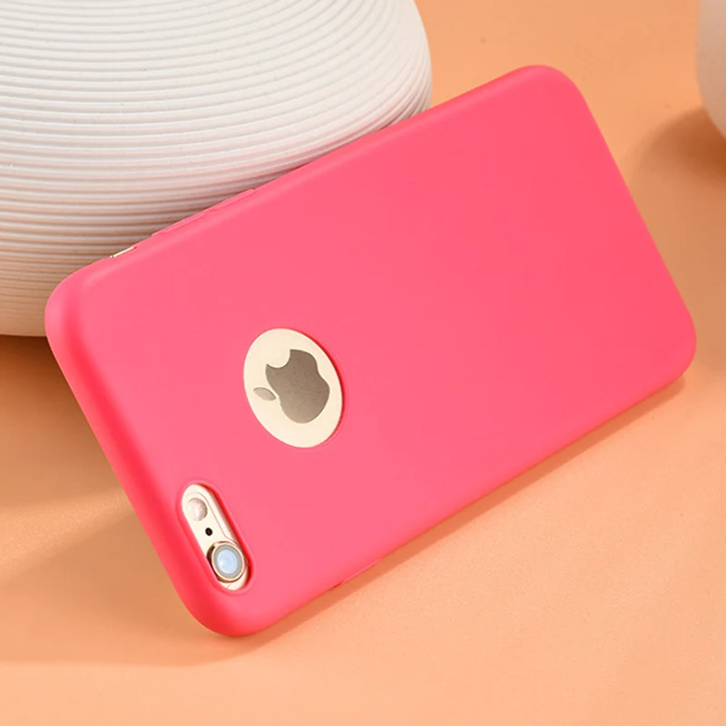 Little Fat Phone Case For iPhone 7 6 6s 8Plus XSMAX 5SE XR XS Candy Color Back Cover Simple Solid Ultra-thinSoft TPU |