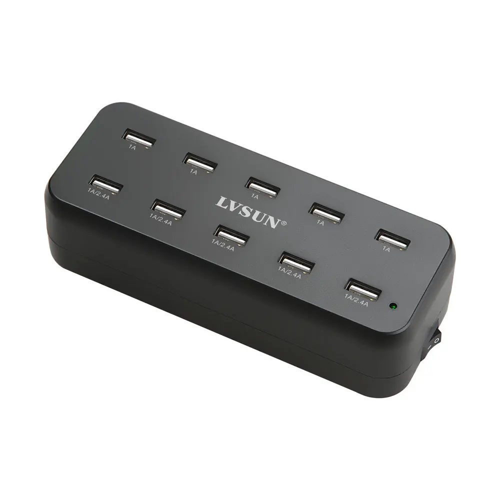 LVSUN 10 в 1 60 Вт 12 а портов универсальное настольное зарядное устройство USB 5 2 4 А для