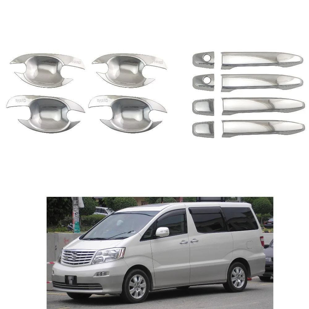For Toyota Alphard 2002-2007 Door Handle Cover of door bowl Chrome Accessories Stickers Car Styling | Автомобили и мотоциклы