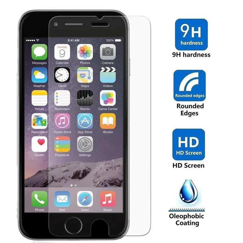 HD Премиум Закаленное стекло для iPhone 7 6 6S Plus 5 5S 6SPlus 7Plus Взрывозащищенная защитная