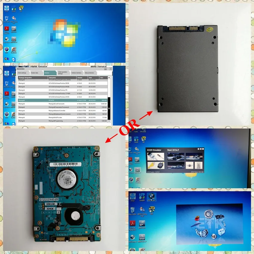 Icom Next A2 + B C V06.2021 программное обеспечение ISTA D 4 29 P 3 68 Inpa 1 ТБ HDD / 720GB SSD win7 64 бит с
