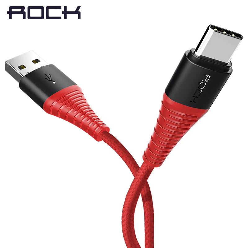 

ROCK 3A USB Type C Cable Hi-Tensile USB Type-c Cable Fast Charging Sync Data Cable for Galaxy S8 plus Note 8 Oneplus 2 Xiaomi