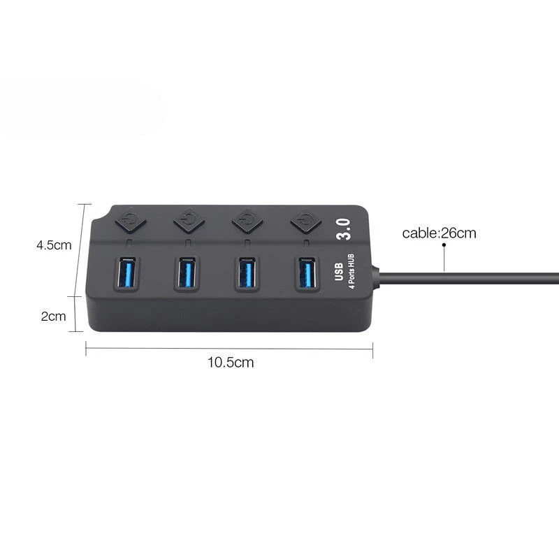 Usb Hub 3 0 5 Гбит/с Высокоскоростной 4 портовый концентратор разветвитель вкл/выкл