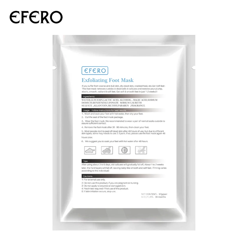 EFERO, пилинг, маска для ног, отшелушивающие носки для педикюра, спа-носки для ног, отбеливание, красота, уход за ногами, удаление омертвевшей кожи, TSLM1