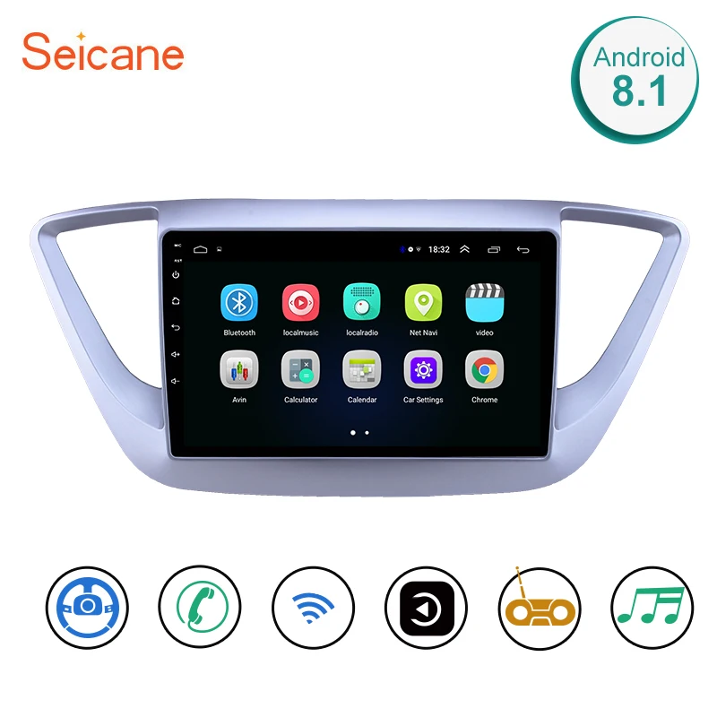 Автомобильный мультимедийный плеер Seicane Android 8 1 9 дюймов 2Din GPS радио для Hyundai Verna 2016