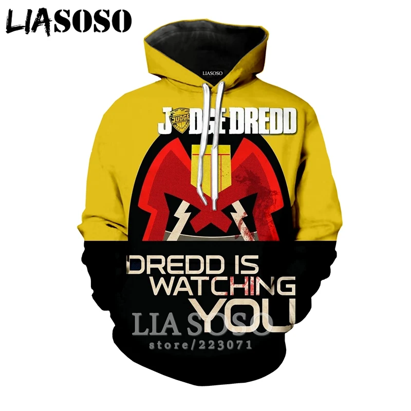 LIASOSO зимняя новая мода для мужчин и женщин 3D принт фильм Dredd толстовка унисекс с