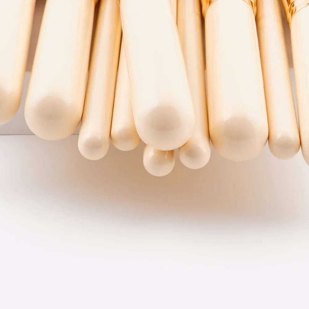 

10PCS Beige Handle Makeup Brushes Pink Hair Foundation Powder Contour Eyebrow Blending Cosmetic Brush Set Face Make Up Kwasten